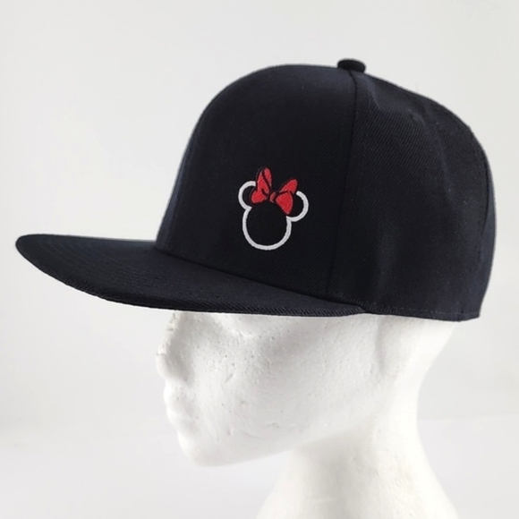 Disney Minnie Mouse Women's Flat Bill Snap Back Black  Baseball Cap Embroidery - Picture 6 of 15